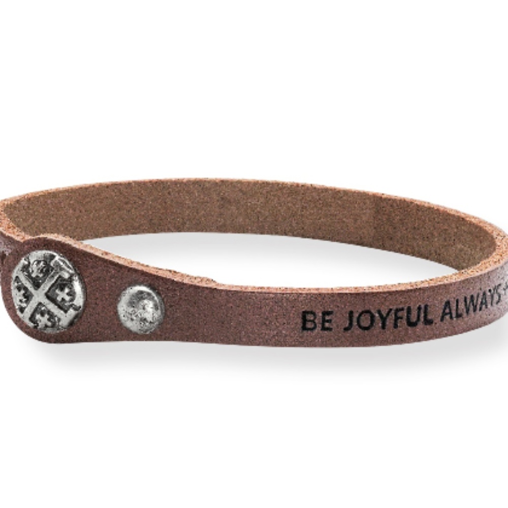 Be Joyful Leather Bracelet
